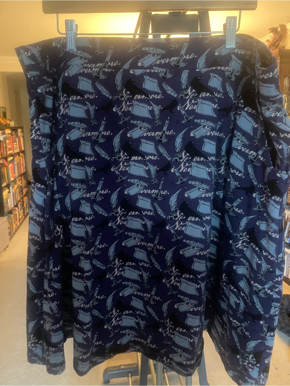 Svaha Nevermore Printed Navy Midi Skirt. Fits like an 18